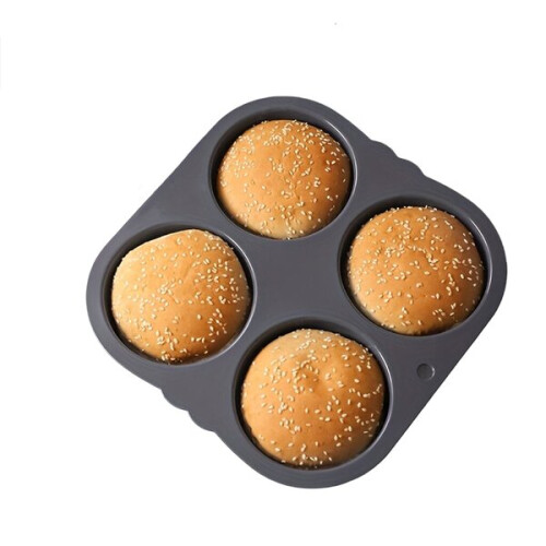 Φόρμα για ψωμάκια Burger, Φόρμα σιλικόνης με 4 τρύπες, 1 τεμ.