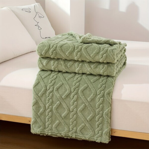Moderne jacquard grof gebreide plaid