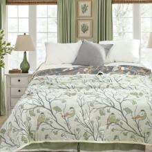 Cotton plaid with floral pattern