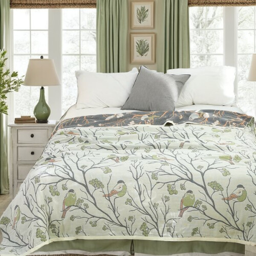 Cotton plaid with floral pattern