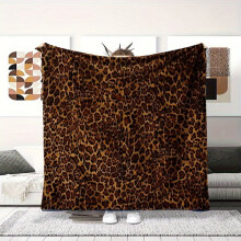 Coperta in flanella con stampa leopardata