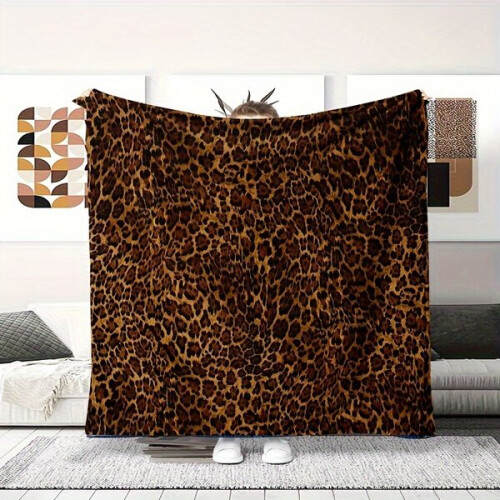 Coperta in flanella con stampa leopardata