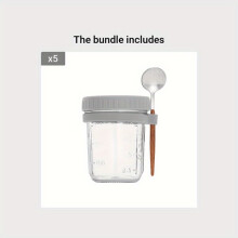 Glass breakfast jar with lid and spoon