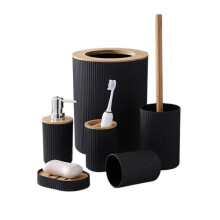Badkameraccessoireset met houten details