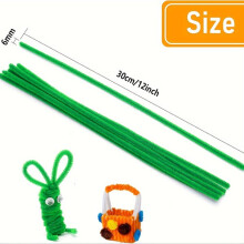 Set groene chenille draaistokjes