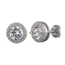 Silver earrings with zirconia