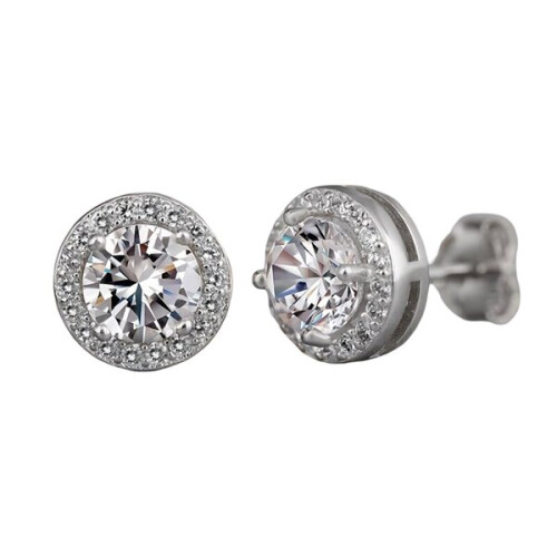 Silver earrings with zirconia