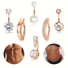 6-piece belly piercing set