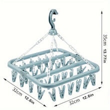 Plastic hanger with 32 clips