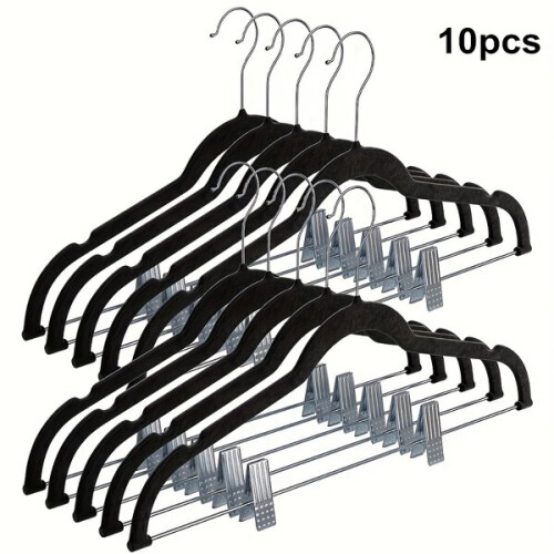 Samtkleiderbügel mit Clips