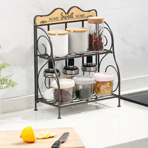 Foldable two-tier shelf