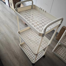 Plastic three-tier trolley