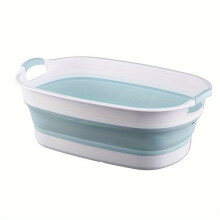 Opvouwbare wasmand met afvoer