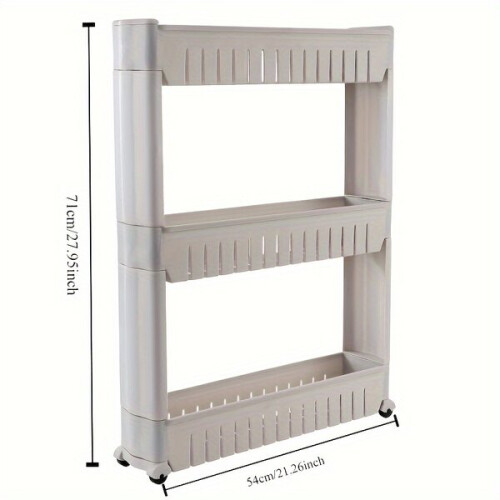 Plastic three-tier shelf