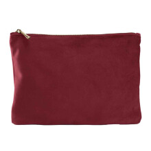 (S, Ruby Red) Bagbase Plain Velvet Accessory Bag