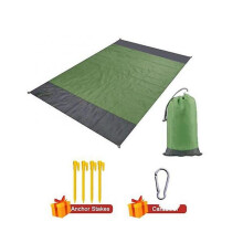 Sand Free Beach Mat Outdoor Picnic Blanket Rug Sandless Mattress Pad green