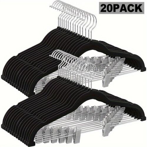 Fluwelen broekhangers met clips