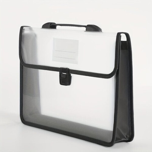Plastic documentenmap met handvat