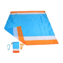 Waterproof Picnic Blanket MoistureResistant Compact Outdoor Beach Mat for Camping Hiking Park Orange Blue White
