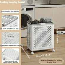 Panier Ă linge pliable Ă roulettes