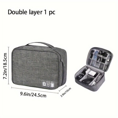 Linen electronics organizer for travel