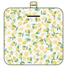Waterproof Picnic Blanket with Lemon Pattern, Foldable Outdoor Beach Mat for Camping, Large Travel Rug for Sand and Grass