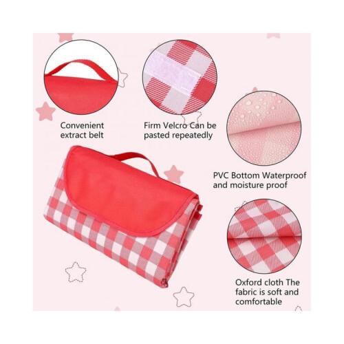 Picnic blanket waterproof ,with carry handle strap, portable and foldable 2