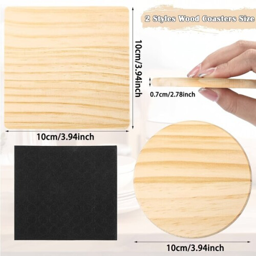 Wooden coasters for crafts 72pcs 1