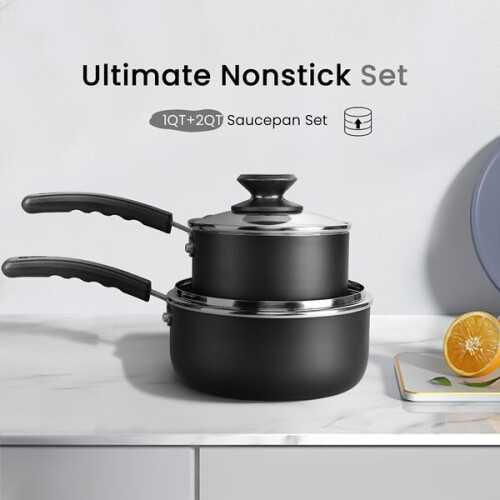 Non-stick pot set with lids 2