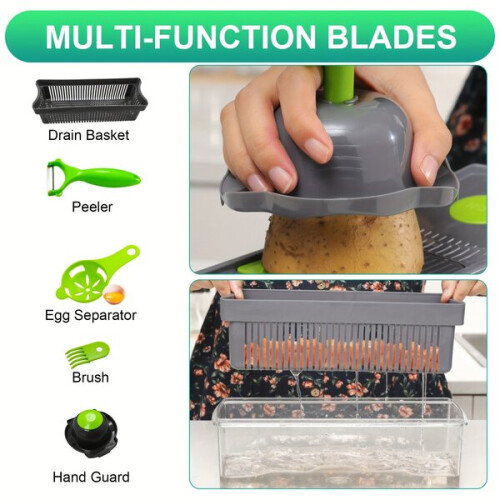 Multifunctional Slicer with Guard, 1pc Black for Kitchen and Restaurant 1