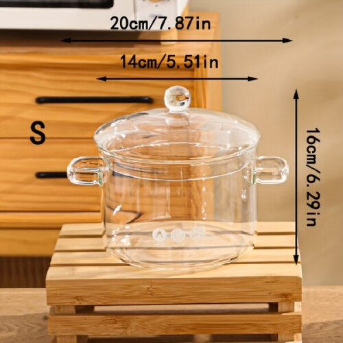 High quality borosilicate glass pot with lid 1