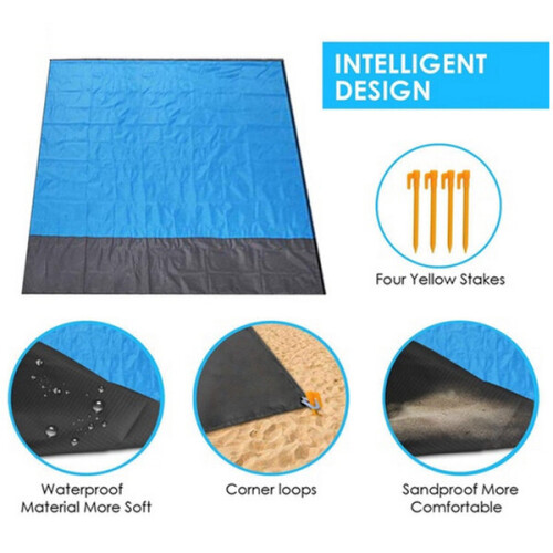 2x2.1 m waterproof pocket beach blanket, foldable 2