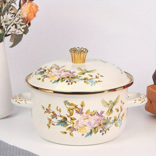 Thick Enamel Soup Pot With Double Handles 1