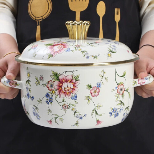Thick Enamel Soup Pot With Double Handles 2