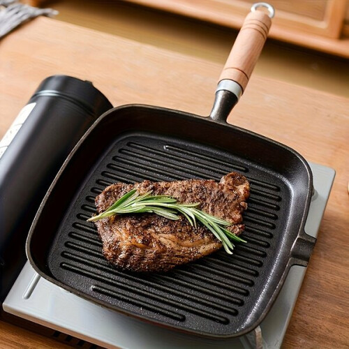 Gusseiserne Grillpfanne mit Griff 2