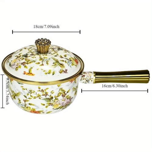 Emaille pot met handvat 2