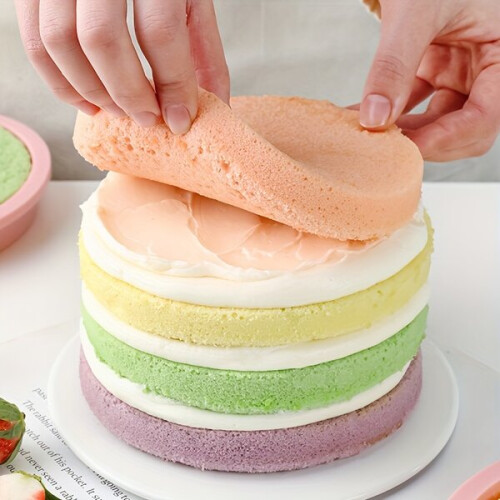 4 runde Silikon-Kuchenbackformen 2