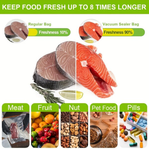 100 pcs Multi-size Vacuum Food Storage Bags 1