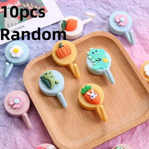10 pcs. adhesive wall hooks 1