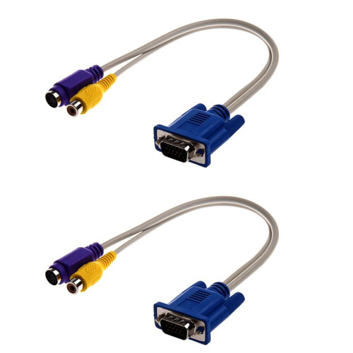 2X TV-Out VGA to S-Video/RCA Cable Adapter 1