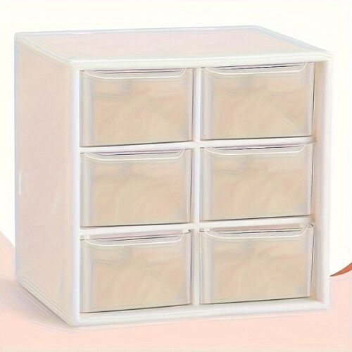 Transparenter Schreibtisch-Organizer mit 6 Schubladen 2