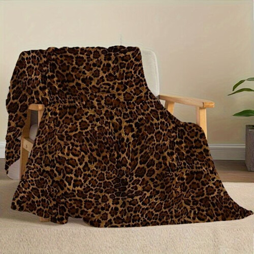 Coperta in flanella con stampa leopardata 1
