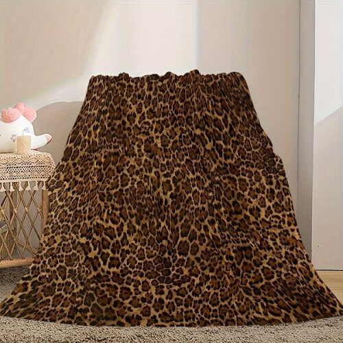 Coperta in flanella con stampa leopardata 2