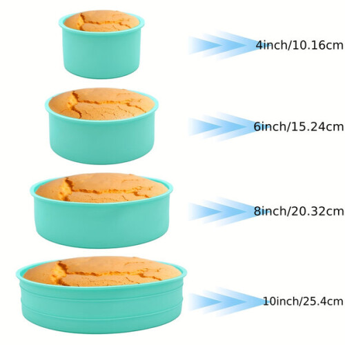 Ensemble de 4 moules à gâteaux en silicone antiadhésifs 2