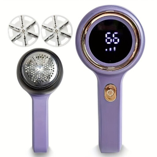 Rechargeable fabric shaver with LED display. 2