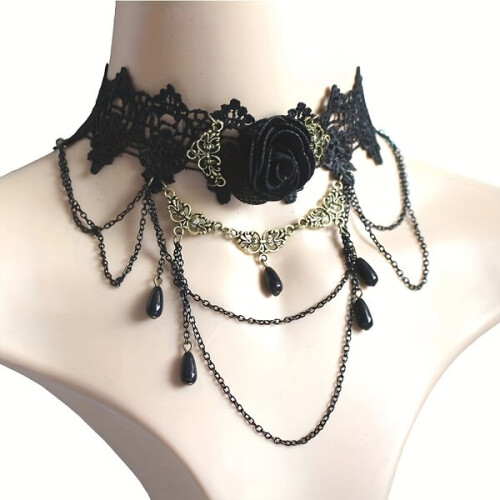 Halloween kanten ketting met hanger 2