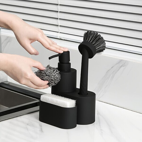 3-in-1 afwasmiddeldispenser met spons 1