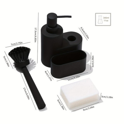 3-in-1 afwasmiddeldispenser met spons 2