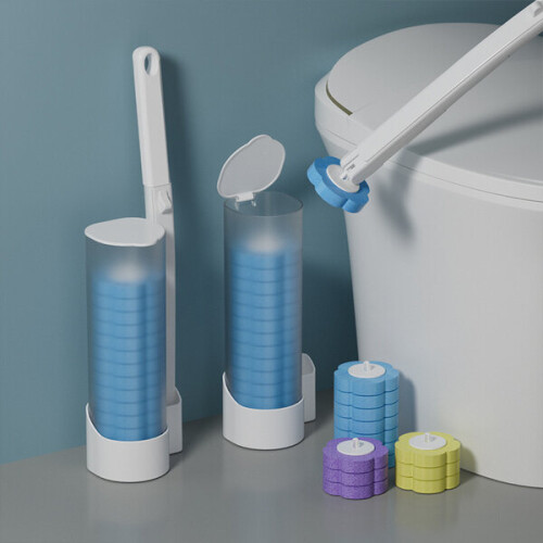 Disposable toilet brush with heads 1