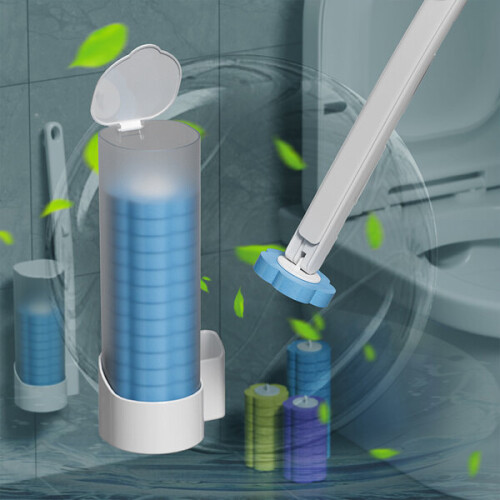 Disposable toilet brush with heads 2
